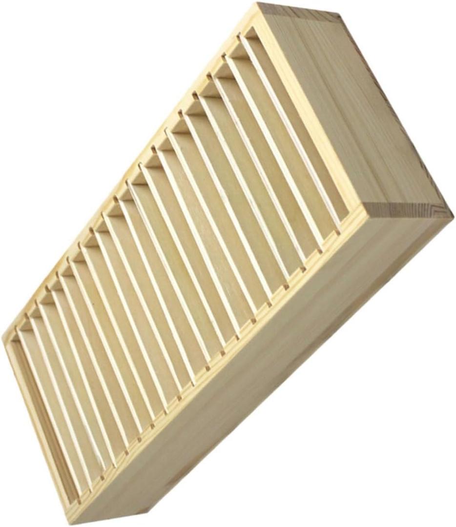 Card Organizer Box Wooden Compartments Compact Portable Perfect for Office Home