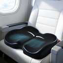 A-Pce Foldable Travel Seat Cushion-with Built-in HandlesMemory Foam Cushions for Relief of Lower Back, Sciatic, Butt and Tailbone Pain-for Home & Office Use, Perfect for Travel or Driving-Black