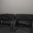 HOPERAN Stadium Seats for Bleachers with Back Support, Half-fold Portable Bleacher Chairs with Back and Cushion, 600D Waterproof Reclining Extra Wide Bleacher Seat for Outdoor Sports (23", Black 2pcs)