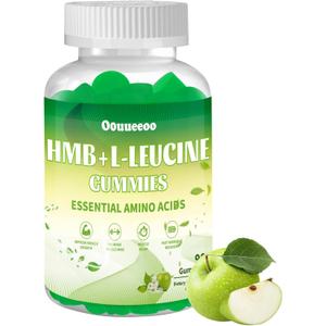2 pack, HMB and L-Leucine Gummies, 3000mg, with Trehalose, for Muscle Growth, Muscle Relief and Workout Recovery, for Adults & Elder, Non-GMO, Gluten-Free, Apple Flavor, 90 Gummies, Expiry: 08/04/2027