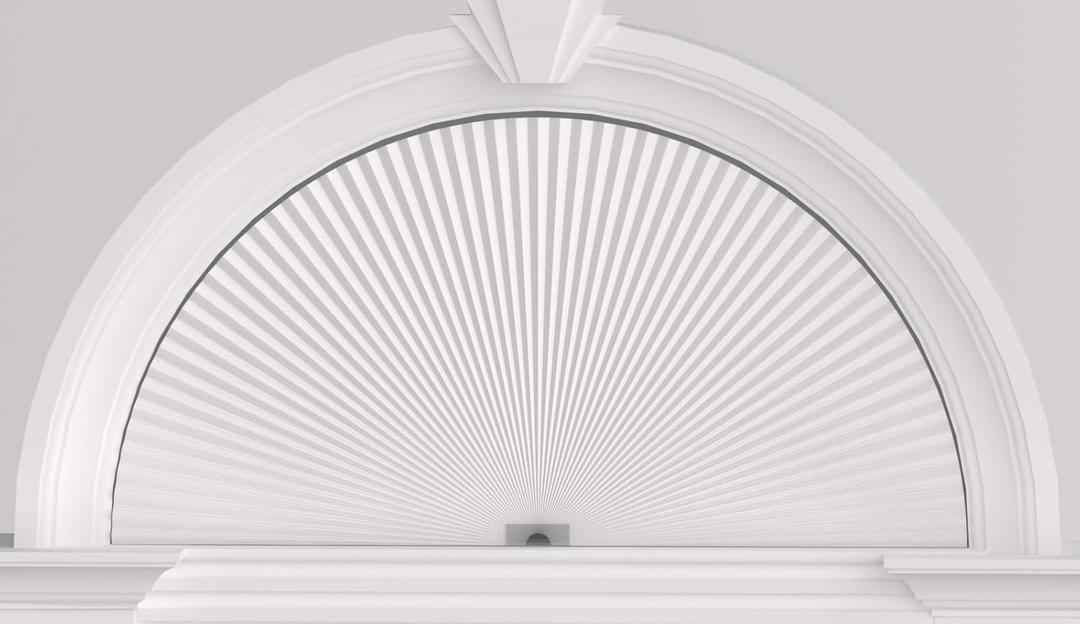 Myshade Arch Window Shades Half Circle Light Filtering Cellular Shades Cordless No Drill Blinds for Windows Half Moon Honeycomb Fabric No Tools Shades Easy Install (1PC White 72" W X 36" H)