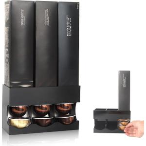 Pod Holder for Nespresso Capsules Vertuo Pods Organizer, Nespresso Accessories for Coffee Bar Countertop Storage Stand, Wall Mounted, Non-Slip Holds 3 Boxes (Only Shelf)