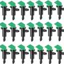 Lxcom Lighting 100 Pack 4 GPH Flag Drip Emitter Drip Emitters 16L/H Emitter Sprinkler Drippers System Parts Connect 4mm/7mm Hose for Lawn Vegetables Garden (Green)
