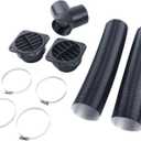 75mm Parking Heater Air Duct Vent Kit Hoses Clamps Y-Branch Connector Flat Air Vent Outlets Compatible with Eberspacher Webasto and More 5KW Chinese Air Diesel Parking Heaters