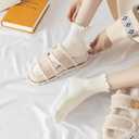 Hstyle 6 Pairs of Ruffle Socks Women, Cute Ruffle Ankle Socks (White) 7-10