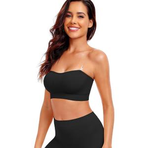 SIMIYA Wireless Strapless Bras for Women Push Up Bandeau Bra Size XL