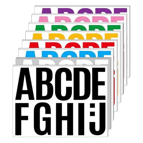 272 Pcs 24 Sheets Large Letter Stickers, 4 Inch Bulletin Board Letters, Vinyl Stick On Letters for Bulletin Boards, Self Adhesive Letters for Bulletin Board Classroom Window Door Decor (8 Colors)