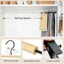 StorageWorks Pants Hangers with Clips, Wooden Clothes Hanger for Skirts, Jeans, Shorts, 10 Pack White Pant Hangers