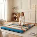 XICIKIN 2.5" Japanese Floor Mattress, Foldable Floor Mattress with Washable Cover Japanese Futon for Camping, Guest (Bohemian, Twin)
