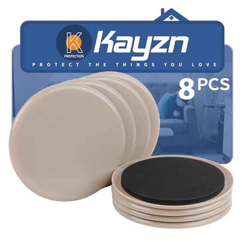 Furniture Sliders for Carpet, 8 Pcs 7" Round Furniture Moving Sliders, Heavy-Duty Furniture Movers - Reusable Carpet Sliders, Move Any Item Quickly, Easily and Safe!