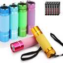 EverBrite 6-Pack Mini Flashlights, Glow in Dark Flashlights, Aluminum LED Flashlights Party Favors Assorted Colors for Camping, Hiking, Indoor, 18XAAA Batteries Included
