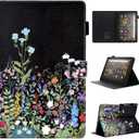 Case for Fire HD 8 & 8 Plus Tablet (12th/10th Generation, 2024/2022/2020 Release), Multi-Viewing Angles, Premium PU Leather Folio Stand Cover Case with Auto Sleep Wake, Flowers