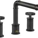 Swiss Madison Well Made Forever Avallon 8 in. Widespread, 2-Handle Wheel, Bathroom Faucet in Matte Black