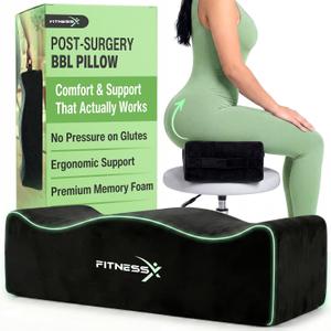 BBL Pillow After Surgery for Sitting Brazilian Butt Lift Recovery Cushion, Firm Support Pillow for Home, Car & Office Use, Post Surgery Supplies with Velvet Cover & Anti-Slip Base