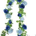 GREENTIME 2Pack Artificial Rose Flower Garland 6.5FT Fake Rose Vine for Wedding Arch Table Centerpiece Wall & Spring Decorations for Home Party Stairs Fireplace and Mirror Decor