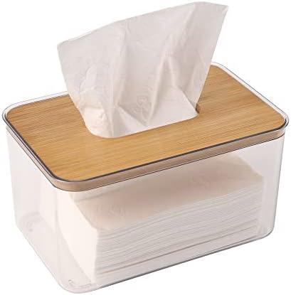 Acrylic Tissue Box, Acrylic Dryer Sheet Holder for Laundry Room, Table Clear Dryer Sheet Dispenser Rectangular