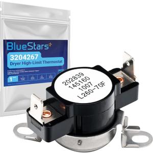 BlueStars Ultra Durable 3204267 Dryer Safety Thermostat Replacement - Compatible with Frigidaire Kenmore Electrolux Dryers - Replaces 508516 73204267 AP213147
