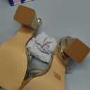 Trary Gold & White Heels - Square Toe, 3 inch Platform, Strappy & Block Heels for Wide Feet, Ankle Strap Y2k Shoes for Prom (6.5, Gold Pu)