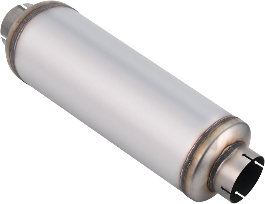 4 Inch Exhaust Muffler, 4" Inlet/Outlet 30" Overall Length Resonator, Stainless Steel Straight Through Design Performance Muffler, 1 PC
