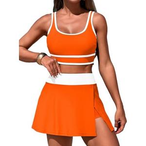 ZRTAK Women's High Waisted Bikini Sets Tummy Control Swim Skirt Two Piece Swim Suit Tummy Control Color Block Bathing Suit L ZRTAK Women's High Waisted Bikini Sets Tummy Control Swim Skirt Two Piece Swim Suit Tummy Control Color Block Bathing Suit L