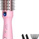 ZAVAREA Thermal Brush, 1.5 Inch Heated Round Brush Stylers, 800M Negative Ions Ceramic for Less Frizz Damage, 4 Temperature Set, Dual Voltage for Travel, Easy Use Boosts Shine, Dual Voltage