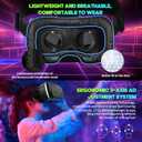 VR Headset with Bluetooth Remote for 4.7-7" iPhone Android Phones, HD Aspheric Optical Lens, Adjustable Focus & Pupil Distance, Heat Dissipation Design