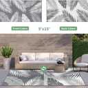 GENIMO Outdoor Rug 9' x 18' Waterproof for Patios Clearance, Reversible, Plastic Straw Camping Rug Carpet, Large Area Rugs Mats for RV, Picnic, Backyard, Deck, Balcony, Porch, Beach, Grey&White