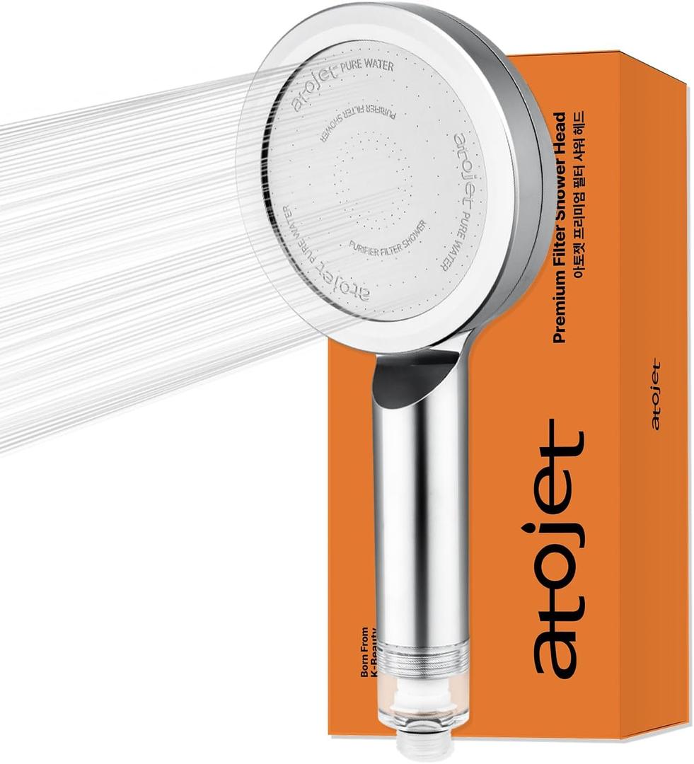 Premium Filtered Showerhead Crafted With Koreas Luxury Beauty Culture  Pure Carbon Filters for Softer Skin & Smoother Hair | Carbon Composite Filter | Single Showerhead (JNE300C-SNG-1) (Chrome)