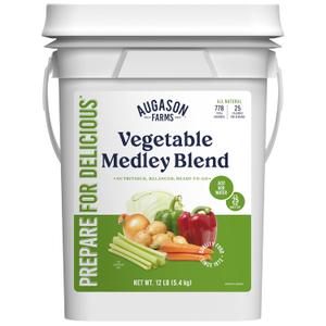 Augason Farms Vegetable Medley Blend 4-Gallon Pail, Certified Gluten Free, Emergency Food Supply, Everday Meals, 778 Servings, Best By: 09/2050