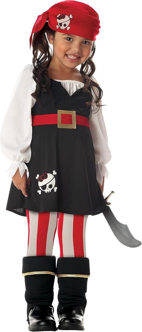 California Costumes Toddler Girls Pirate Costume Medium (3-4) (Black/White/Red)