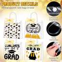 Kolldenn 48 Pcs Graduation Gift Bag Bulk 2026 Congrats Grad Clear Goodies Bags with Handle Reusable Treats Tote Bag for Students High School College Graduates End of School Year Class Party(Gold)
