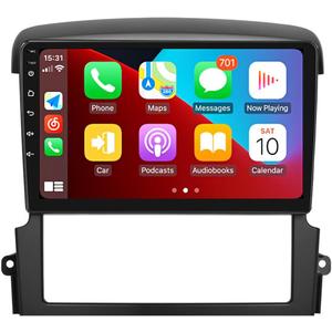 for KIA Sorento Radio 2004-2008 with Apple Carplya Car Stereo 9" IPS Touchscreen Carplay GPS Navigation Android Auto BT DSP with FM SCW Free Reverse Camera (4GB RAM+64GB ROM)