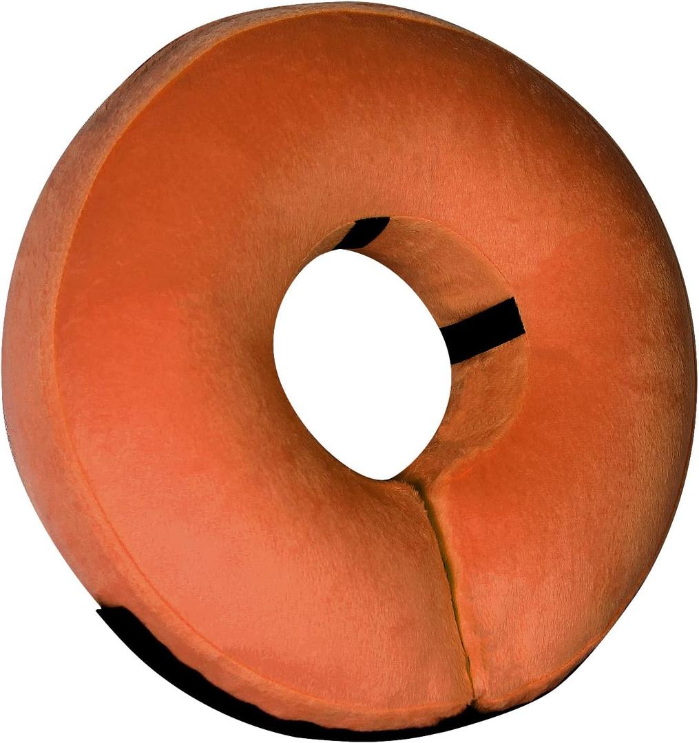 Inflatable Dog Cone Collar-Soft Protective Cone for Surgery, Donut Collar for Small Dogs and Cats (Orange, Small) (Small(Neck:5"-8"))