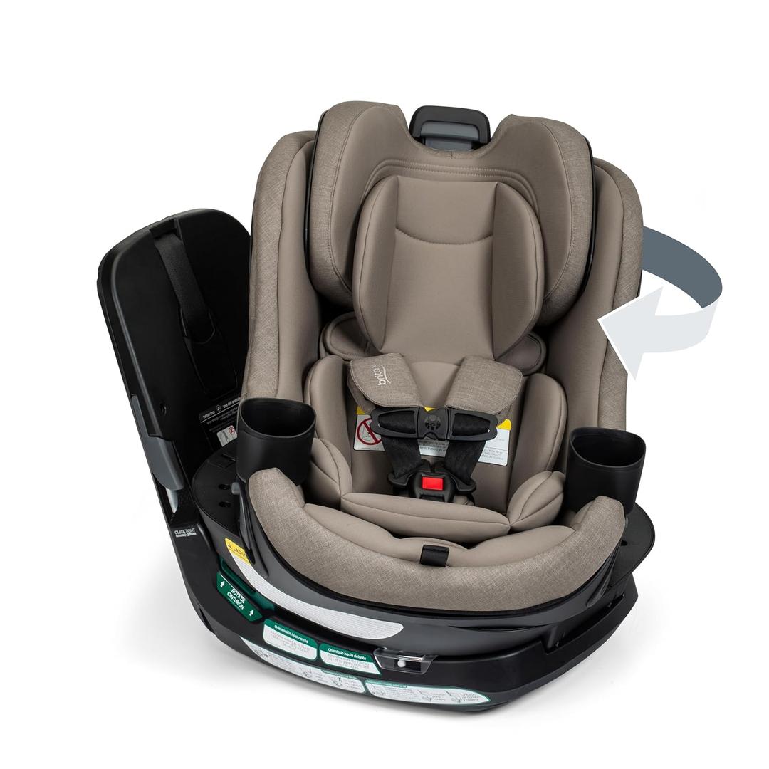 Britax Galaxy360 Slim Rotating Convertible Car Seat, 2-in-1 Rotating Car Seat for Infants & Toddlers with 360 SwivelSmooth Steel Ring, Extended Rear-Facing and ClickTight Installation Pebble MFD: 01/29/2026