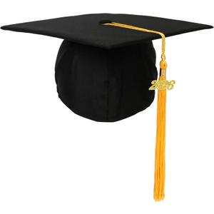 4 x Newrara Graduation Unisex Matte Adult Graduation Cap with Tassel (Black)