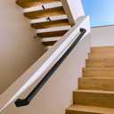 2 FT Handrails for Indoor Stairs,RailingsOutdoor Stairs HandrailModern Aluminum Handrail Set, Wall MountedWall Return Bracket More Safety, Rust Free. (Matte Black, 2 FT)