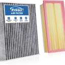 Engine+Cabin Air Filters Set Fit for 2018-2026 Volkswagen Atlas 2.0L 3.6L, Atlas Cross Sport 2020-2026 Engine Air Filter VW Atlas Replacement Automotive Accessories CF11643 3QF129620