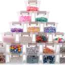 Citylife 20 Packs Plastic Bead Organizers Clear Storage Containers with Lids for Craft Storage Small Storage Box, 3.7 x 2.8 x 1.8 Inches