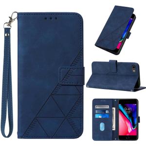 for iPhone SE 2022/SE 2020 Case Wallet,for iPhone 8/7/6/6S Case,[Kickstand][Wrist Strap][Card Holder Slots] PU Leather Protective Folio Flip Cover (Blue)