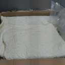 meadow park Embroidered Quilt Set King Size - 3 Pieces, Washed Cotton Blend Lightweight Bedspreads with Scallop Edges, Reversible Coverlets Bed Cover All Season Quilts-Ivory