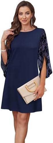 RUMIA Birthday Dresses for Women 2026 Vestidos Elegantes de Mujer Formal Lace (Blue,2XL)