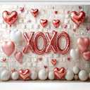 Kate Valentine's Day Backdrops Love Balloons Valentines Home Party Decorations Photo Props, 7x5ft