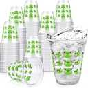 50 Pcs Frog Snack Cups 12 oz Frog Plastic Cups Cute Green Tumbler for Baby Shower Birthday Party Supplies