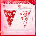 Honeydak 50 Set 6 oz Snow Cone Cups and Spoon Straws Red and White Heart Paper Cone Cups Summer Party Supplies for Shaved Ice Cream Slush Sorbet Treats