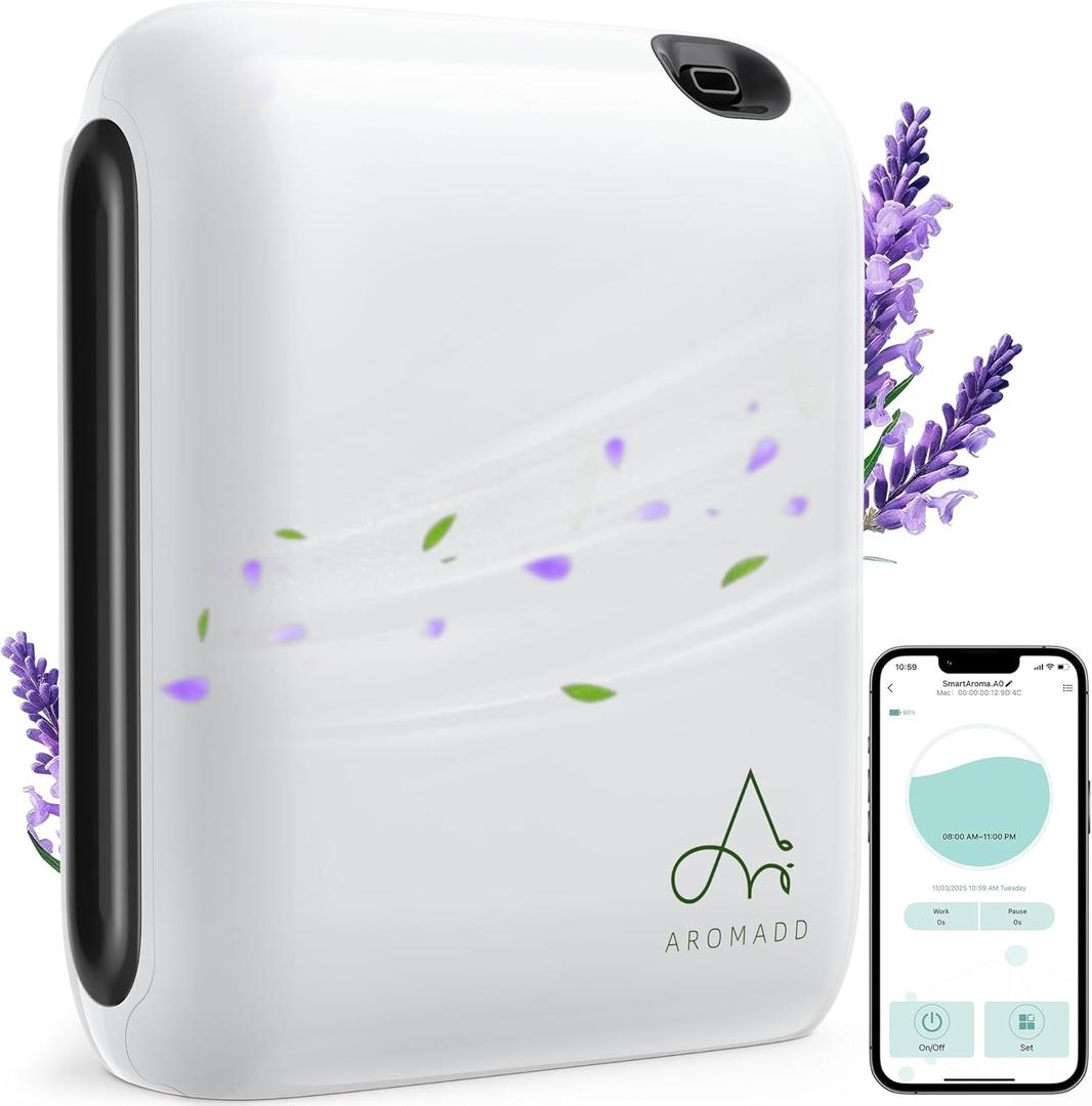 1500 Sq. Ft Coverage Waterless Essential Oil Diffuser for Home, 200ML Bluetooth Scent Diffuser with Cold Air Tech, Aromatherapy Diffuser for Large Rooms, Smart Scent Air Machine