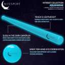Glow in The Dark Plastic Baseball Bat w/ 3 Glow in The Dark Plastic Baseballs Bundle UV Flashlight Included (Aquamarine), One Size