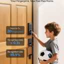 Philips Wi-Fi Smart Door Lock with Handle Set, Keypad Deadbolt for Front Door, Fingerprint Keyless Entry Door Lock with App Remote Control, IP53 Waterproof, Auto Lock, Security Easy Installation