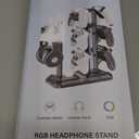 KDD RGB Multi-Controller Holder with 9 Light Modes - Rotatable Universal Headphone Hanger - Controller Stand with 6 Detachable Hooks for Desktop Gamer Accessories