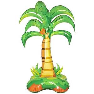 52 Inches Large Inflatable Standing Palm Tree Balloons, Green Blow Up Foil Mylar Coconut Tree Balloons for Birthday Baby Shower Decorations Hawaiian Luau Aloha Tropical Summer Beach Party Supplies