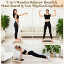 Chunful 3-in-1 Balance Board Adjustable Slant Board, Extra Double Side Handle Design, 4 Angles (1535) Wooden Non-slip Incline Calf Ankle Stretcher for Core Strength, Squat, Foot Heel Practice